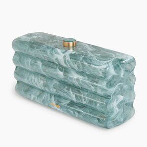 NIB Cult Gaia Enid Acrylic Clutch - Seaspray
